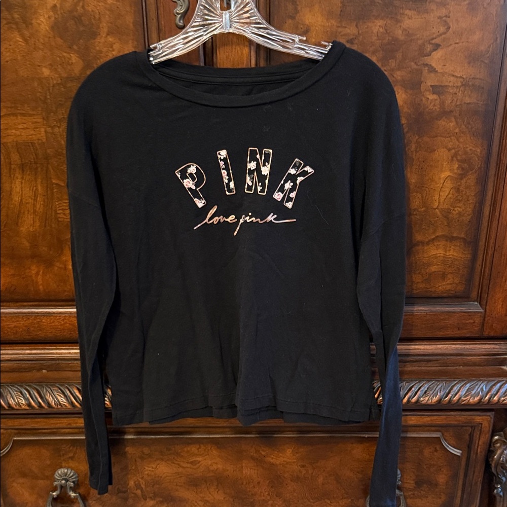 PINK Victoria's Secret Black Long Sleeve Tee
